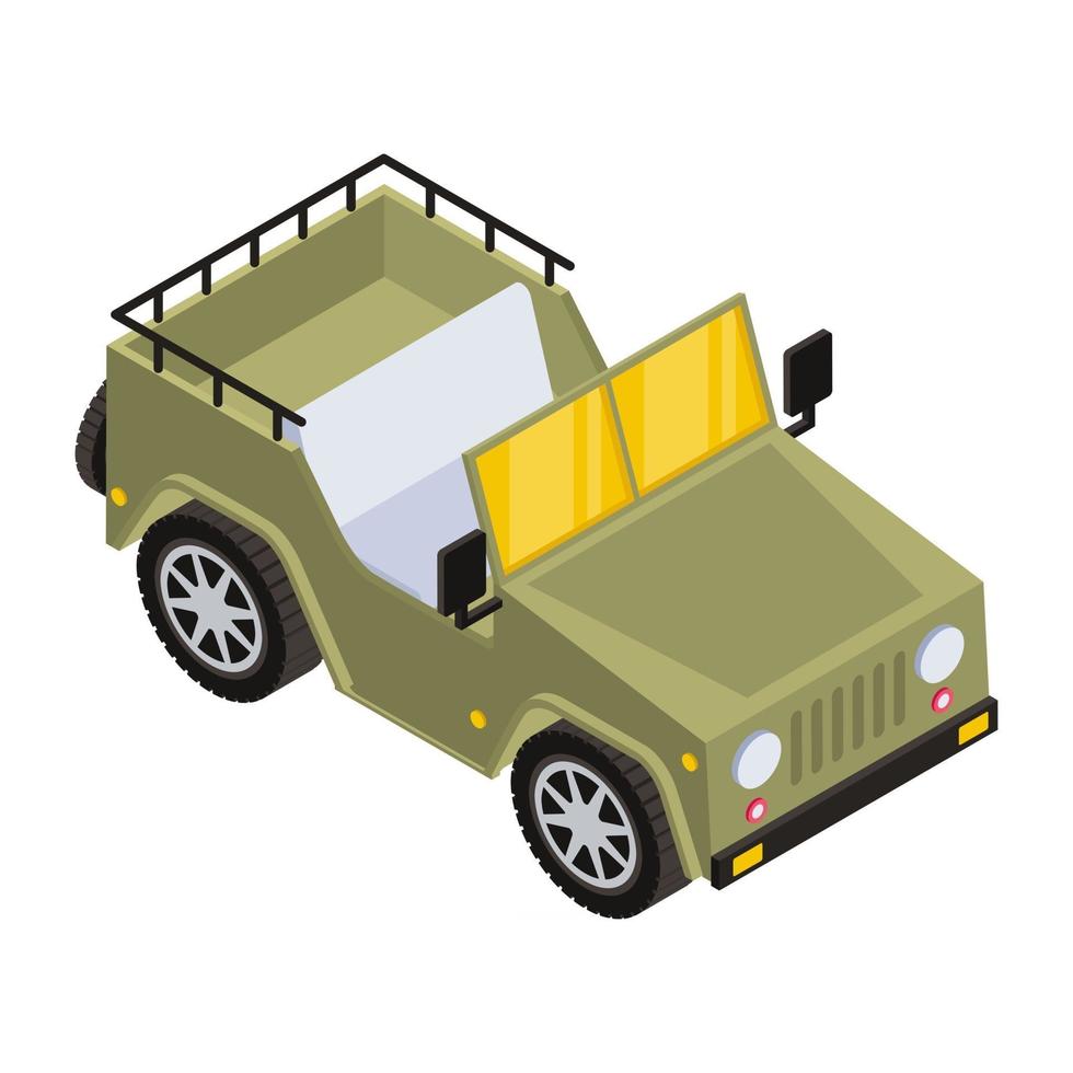 jeep del ejército y transporte vector