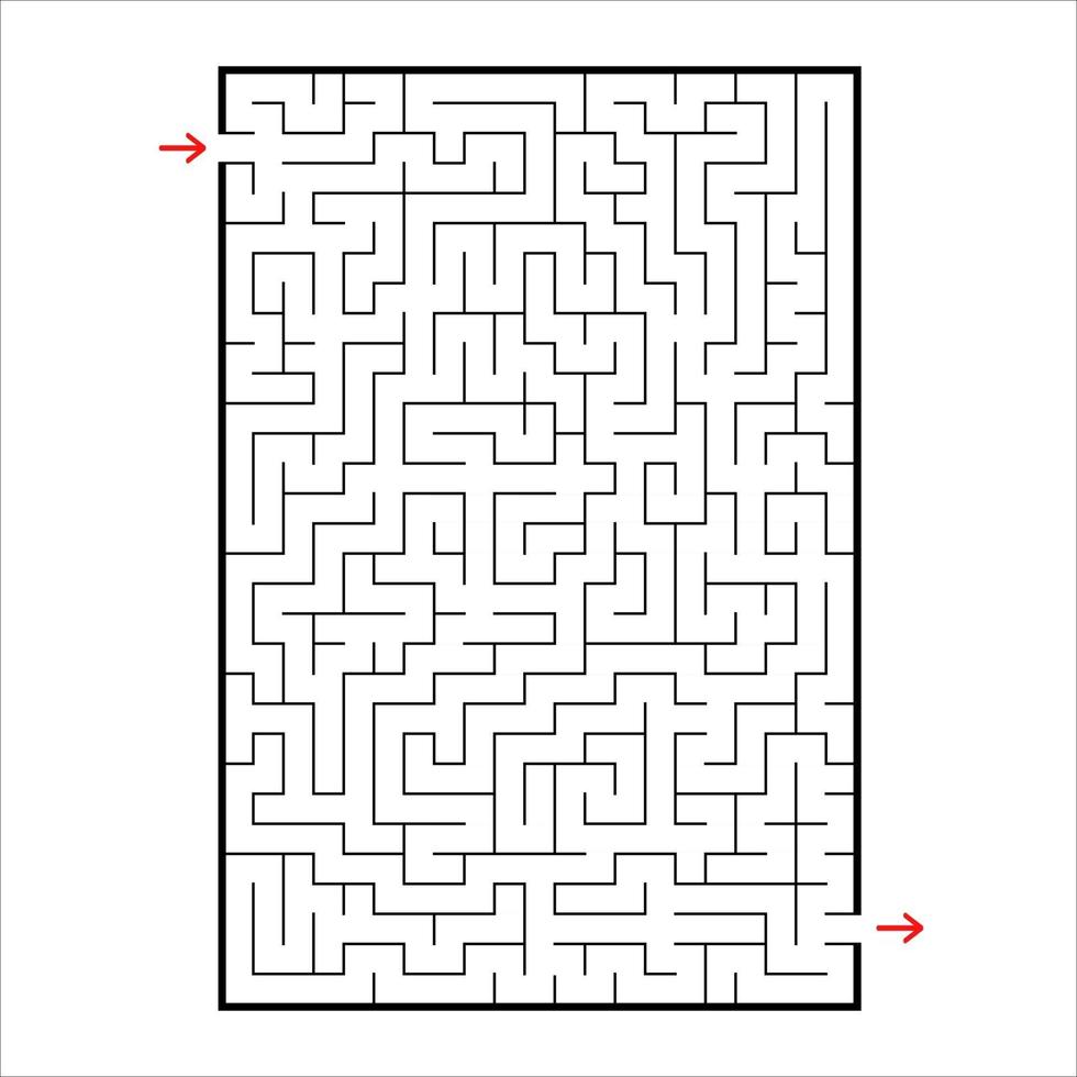laberinto rectangular abstracto. juego para niños. rompecabezas para niños. una entrada, una salida. enigma del laberinto. Ilustración de vector plano simple aislado sobre fondo blanco.