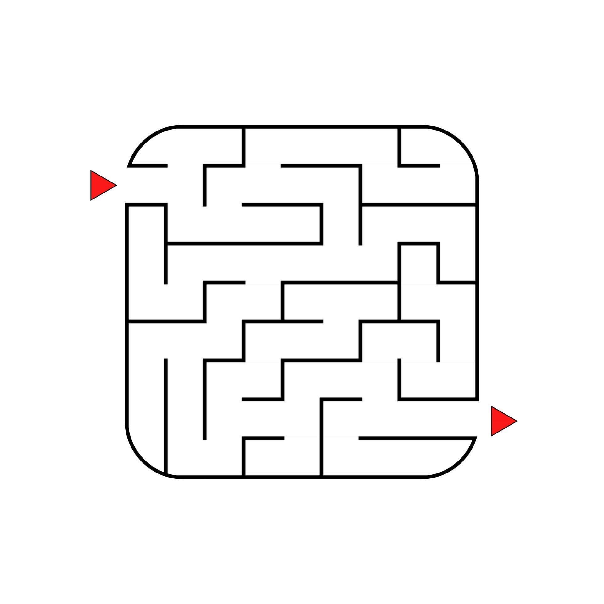 Abstract square maze. Easy level of difficulty. Game for kids. Puzzle