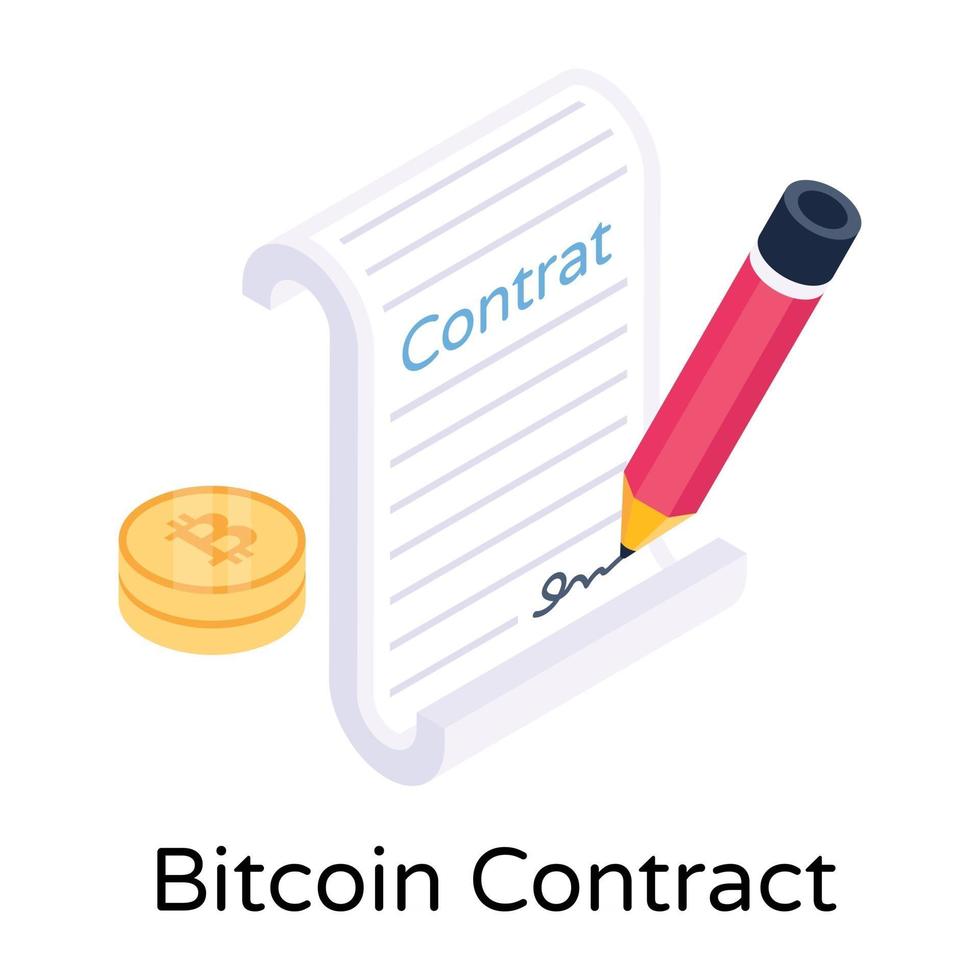 contrato y trato de bitcoin vector