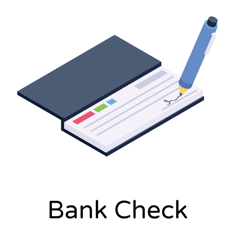 Bank Check Book vector