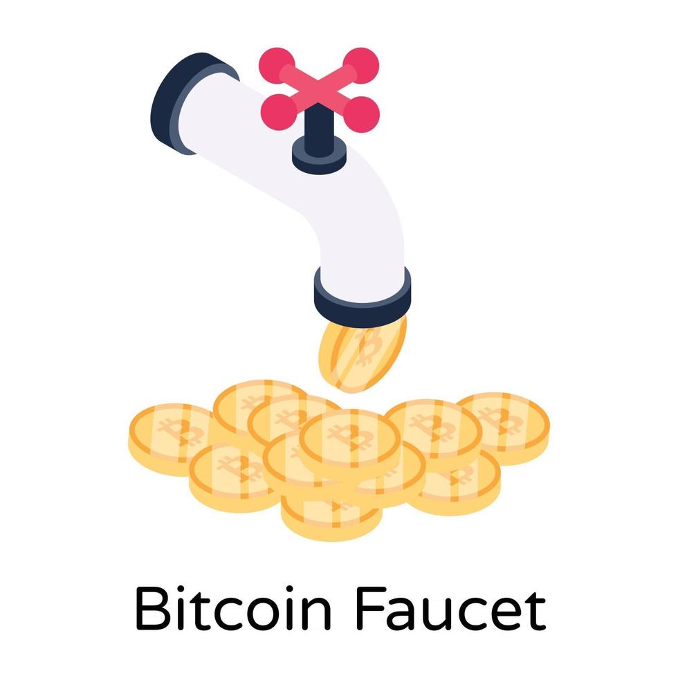 Bitcoin Faucet Tap vector