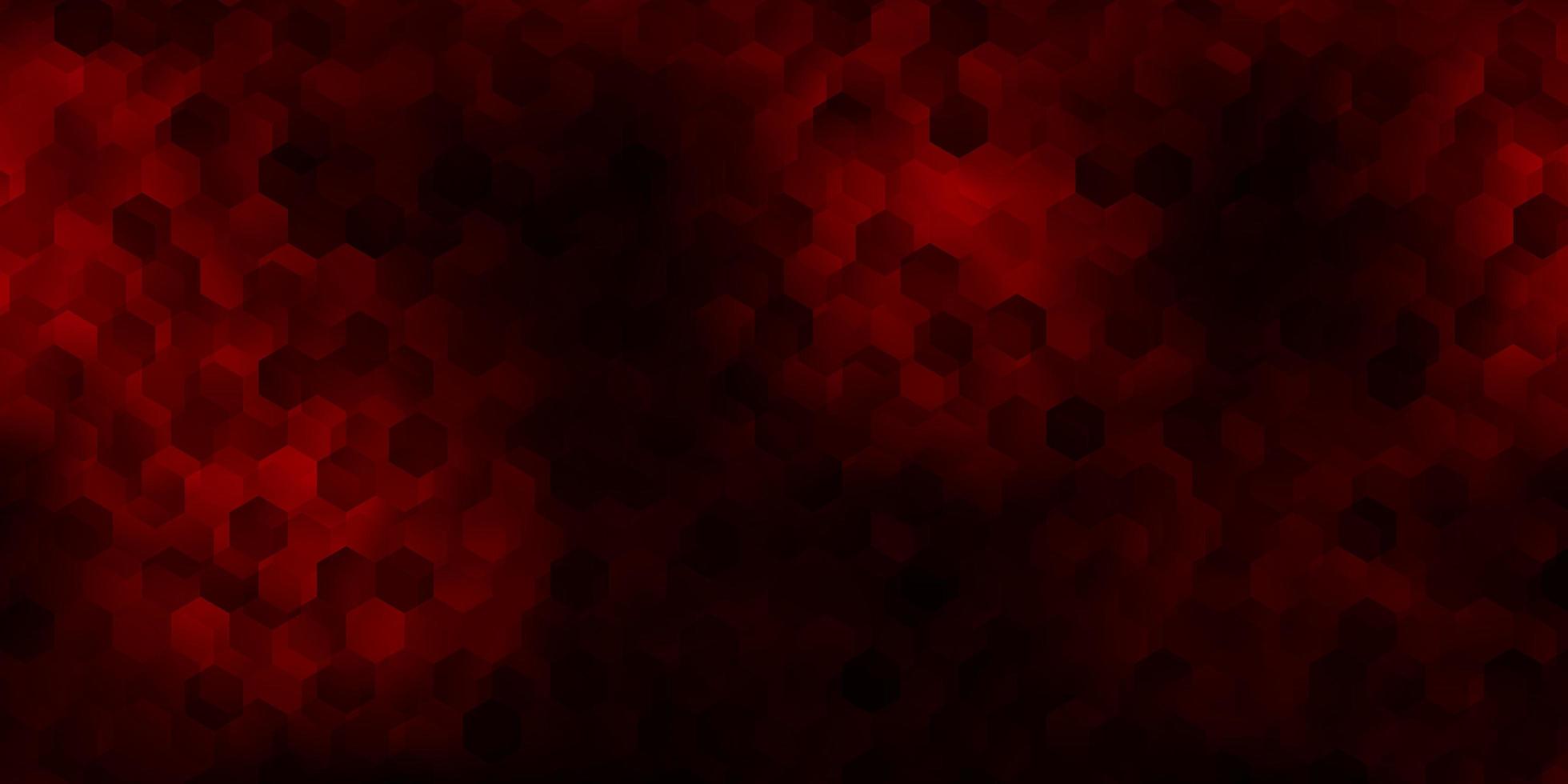 Dark red vector texture with colorful hexagons.