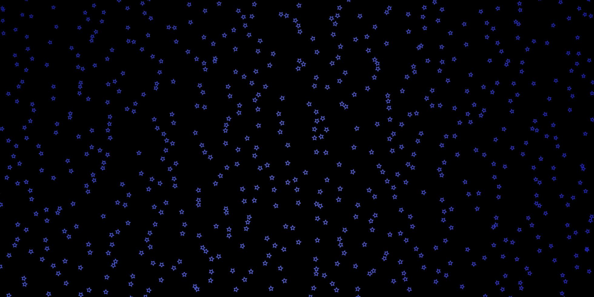 Dark BLUE vector background with colorful stars.