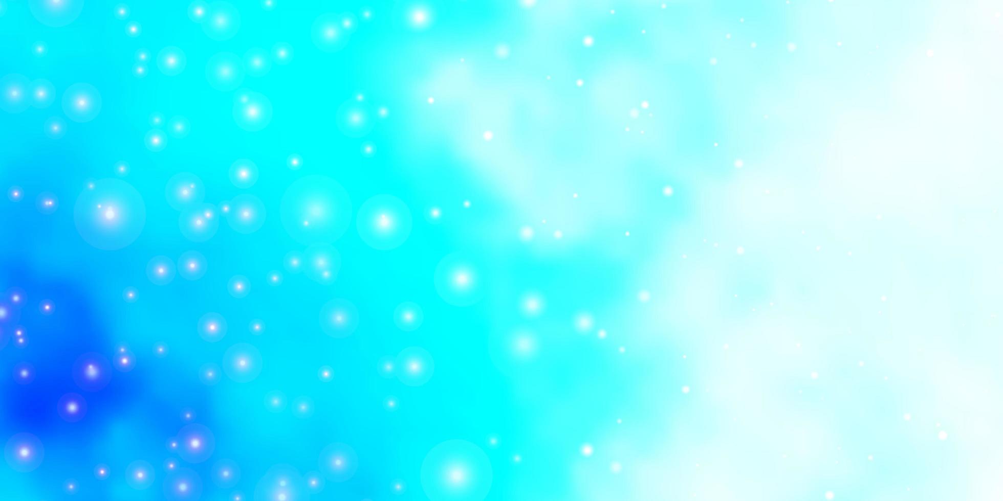 Light BLUE vector template with neon stars.