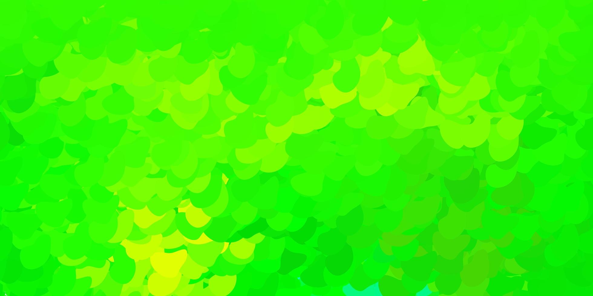 Fondo de vector verde claro, amarillo con formas caóticas.