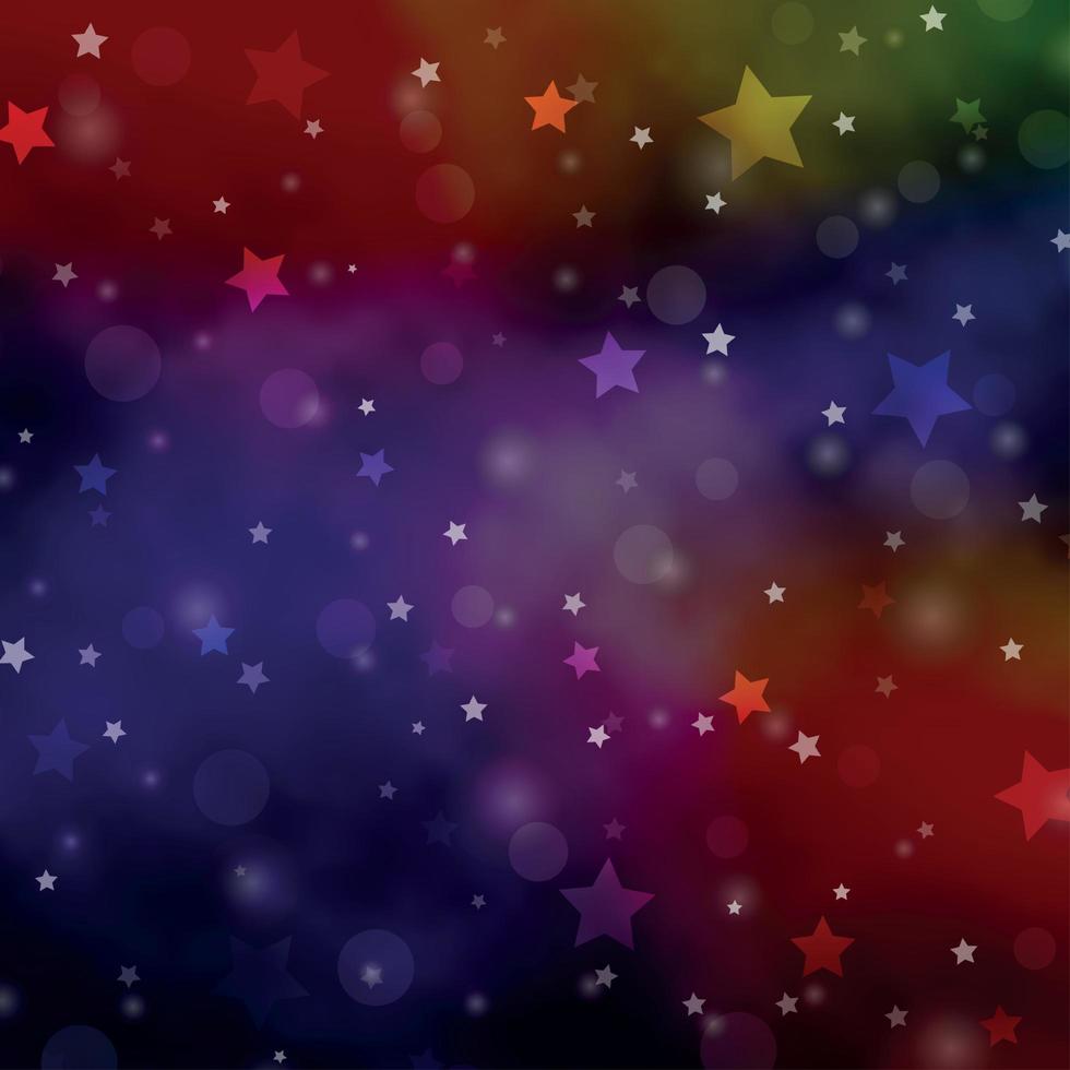 Dark Blue, Red vector background with circles, stars.