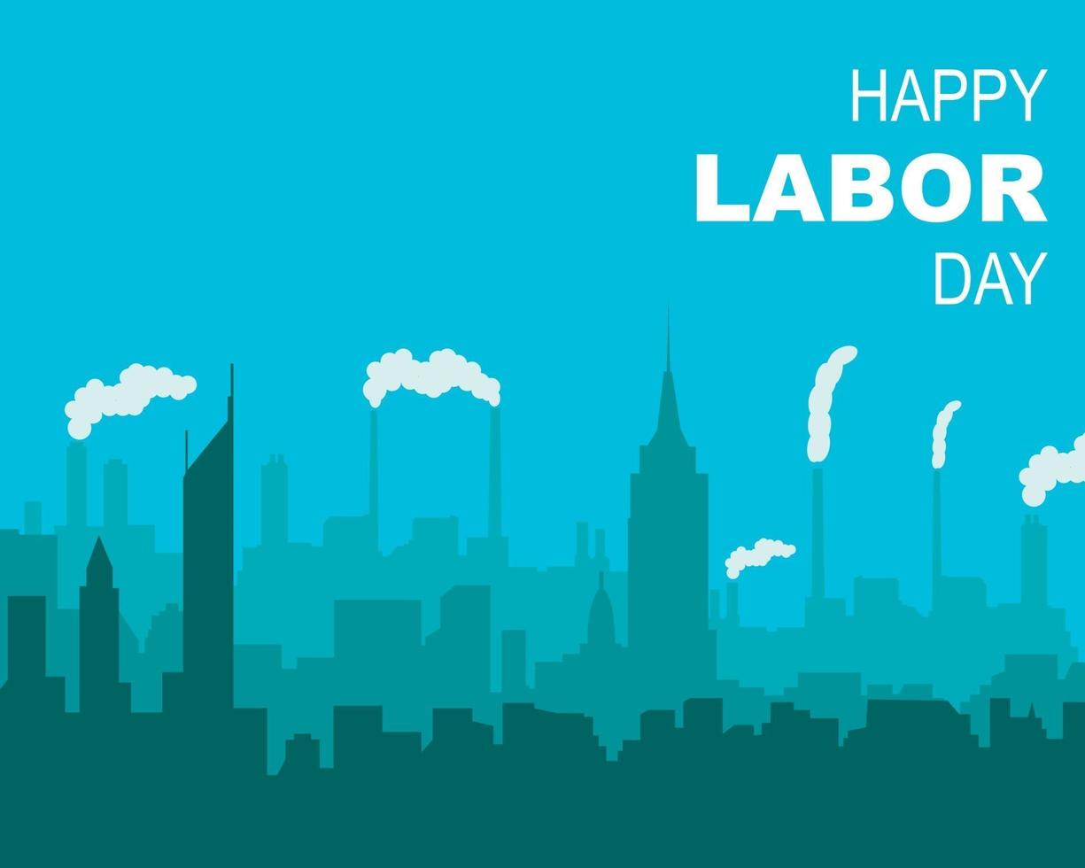 Happy Labor Day Cityscape Flat vector