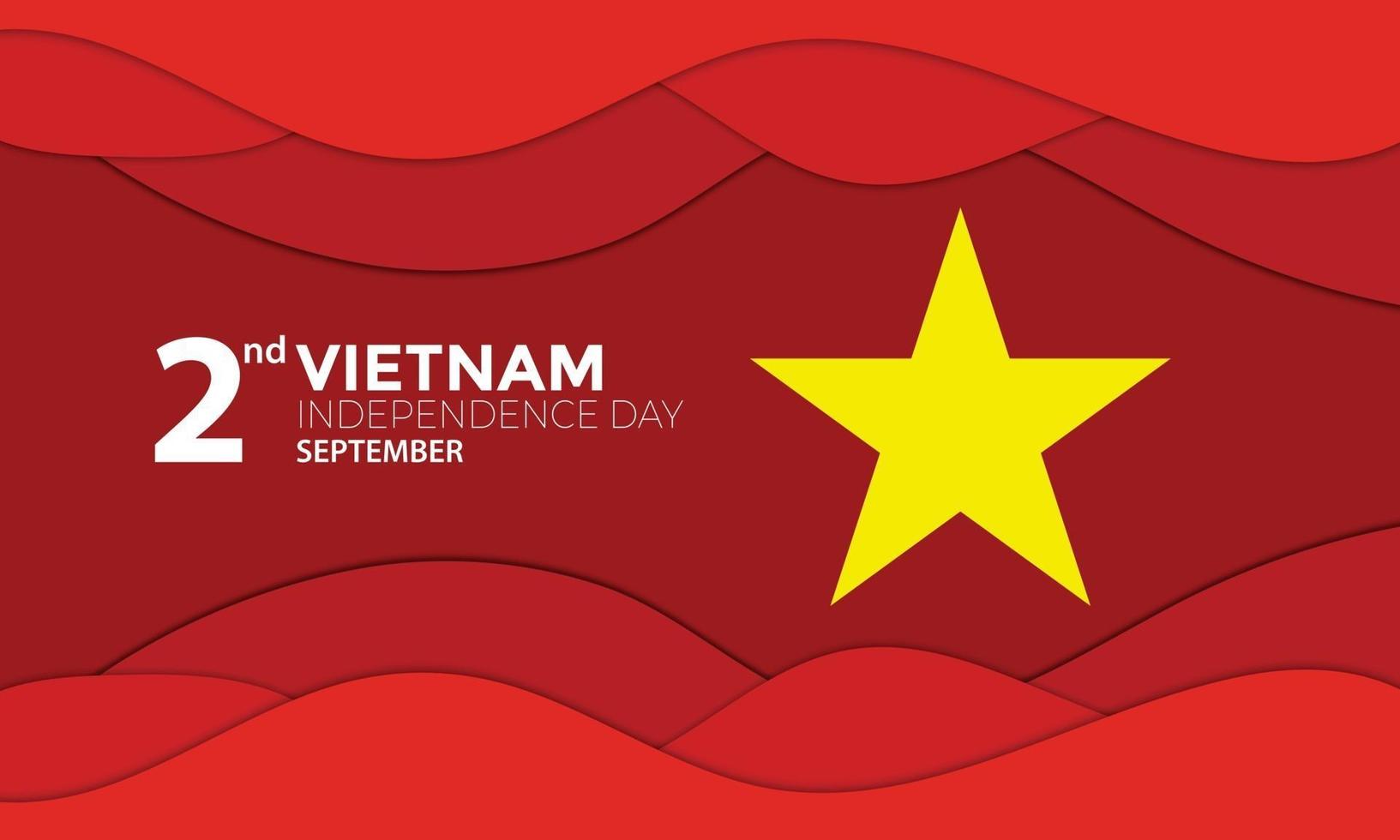 ola de papel del día de la independencia de vietnam vector