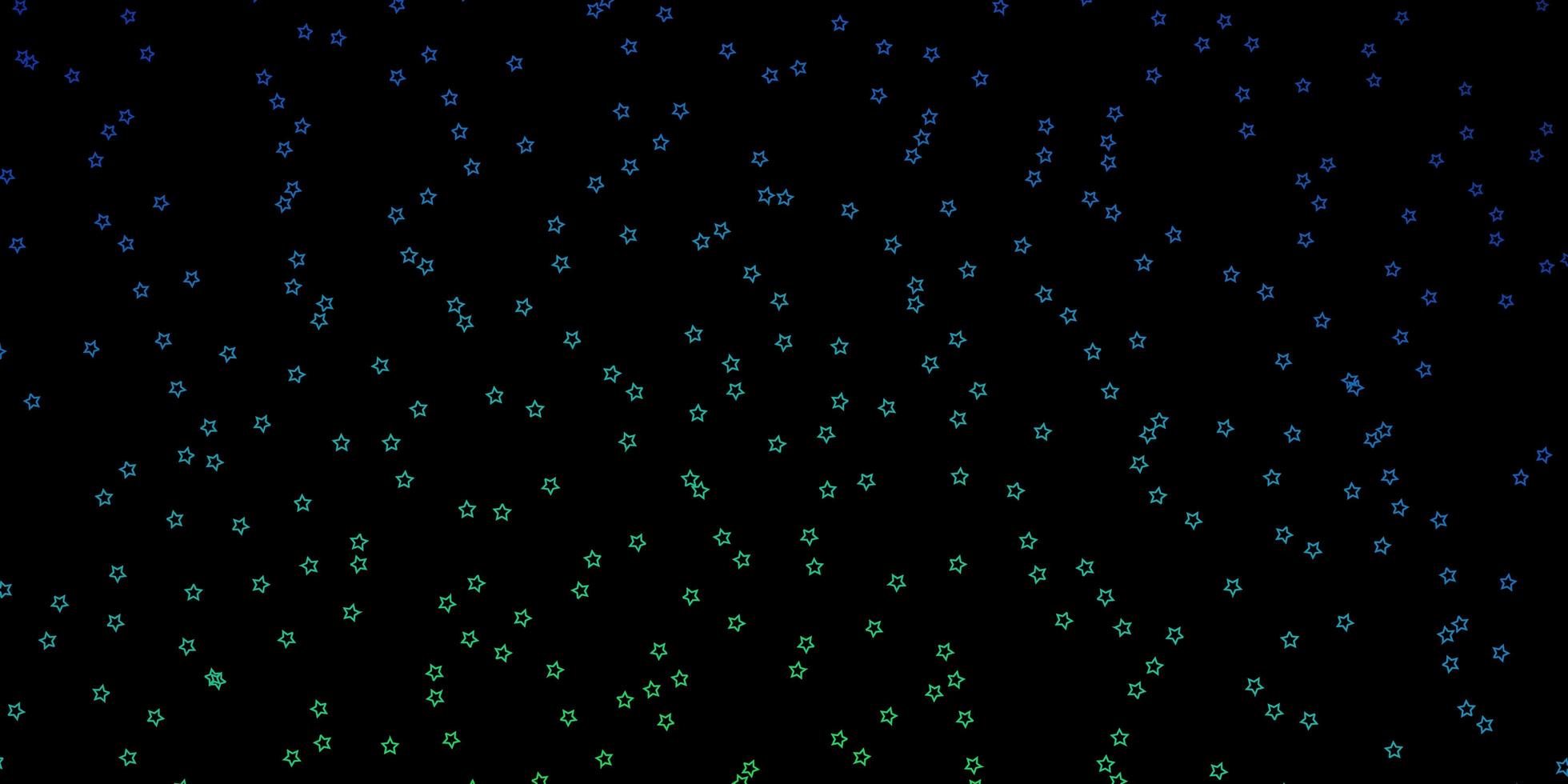 Dark Blue, Green vector pattern with abstract stars.