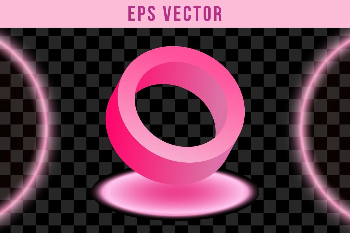 Set 3D shape purple shapes pink shine eps vector