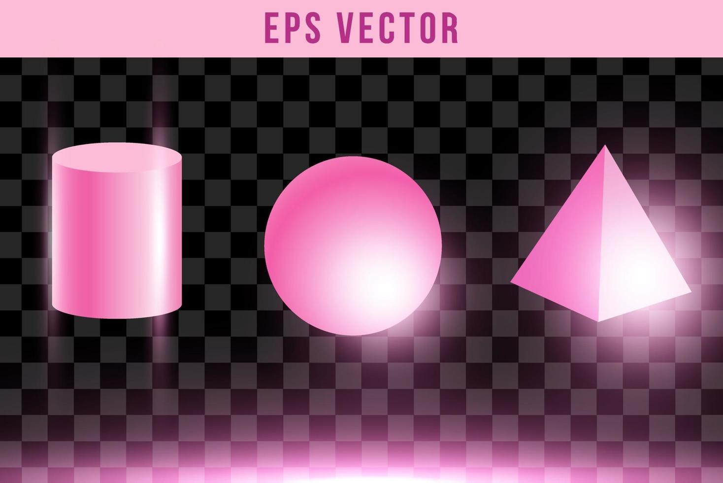 establecer forma 3d formas púrpuras rosa brillo vector eps