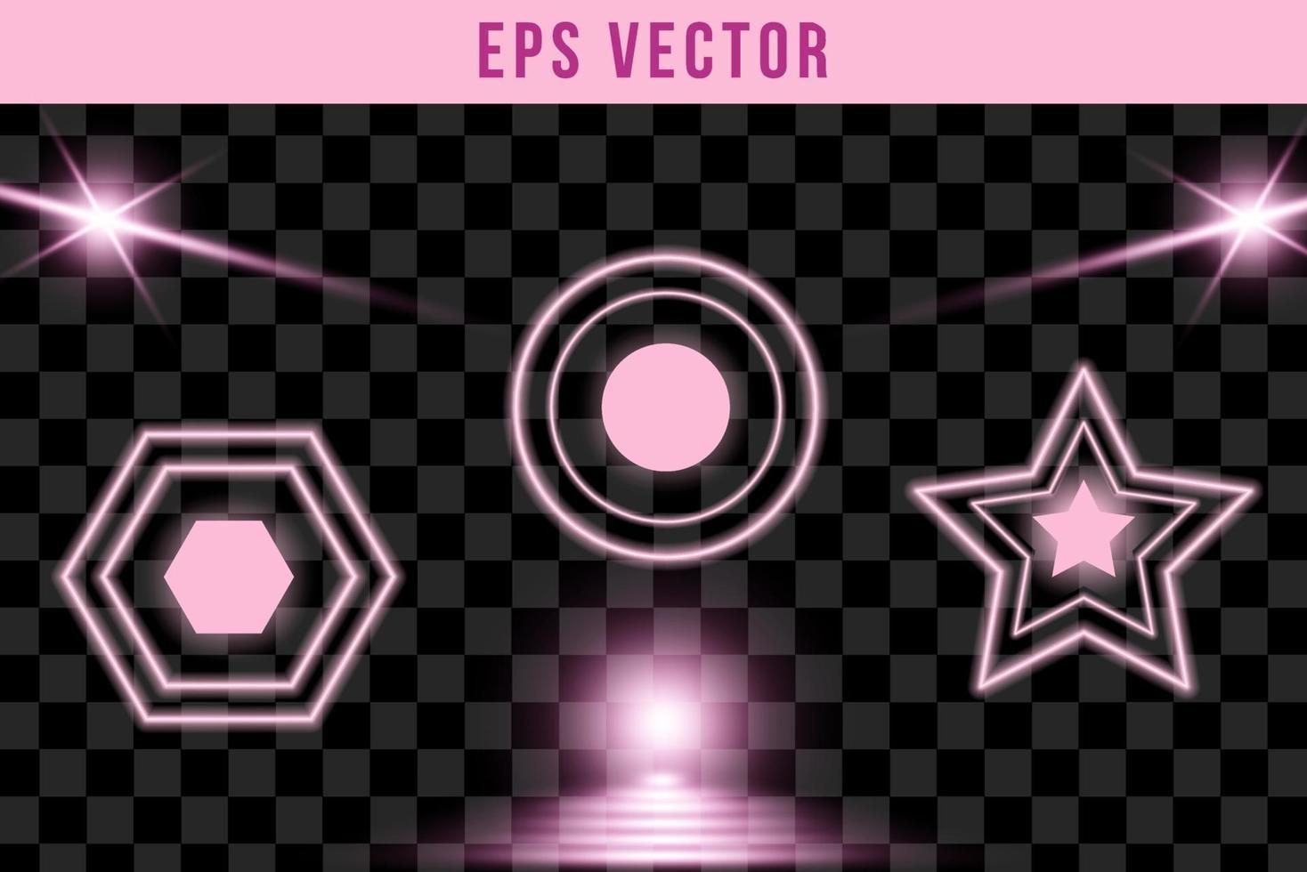 Set 3D shape purple shapes pink shine eps vector