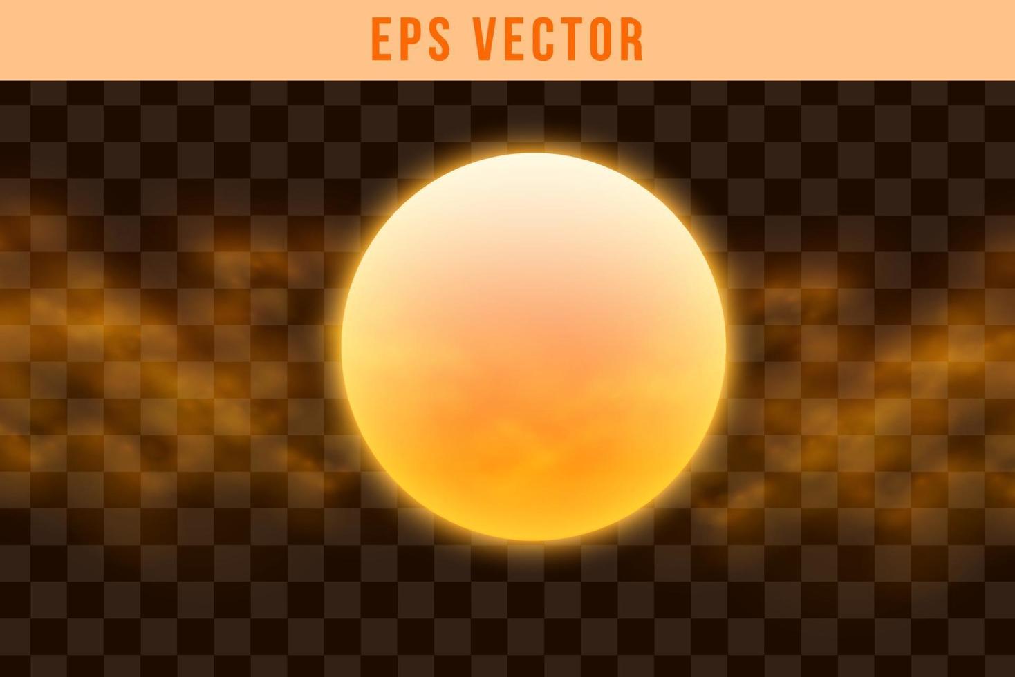 3D Shapes set eps vector orange colour glow sun shape object