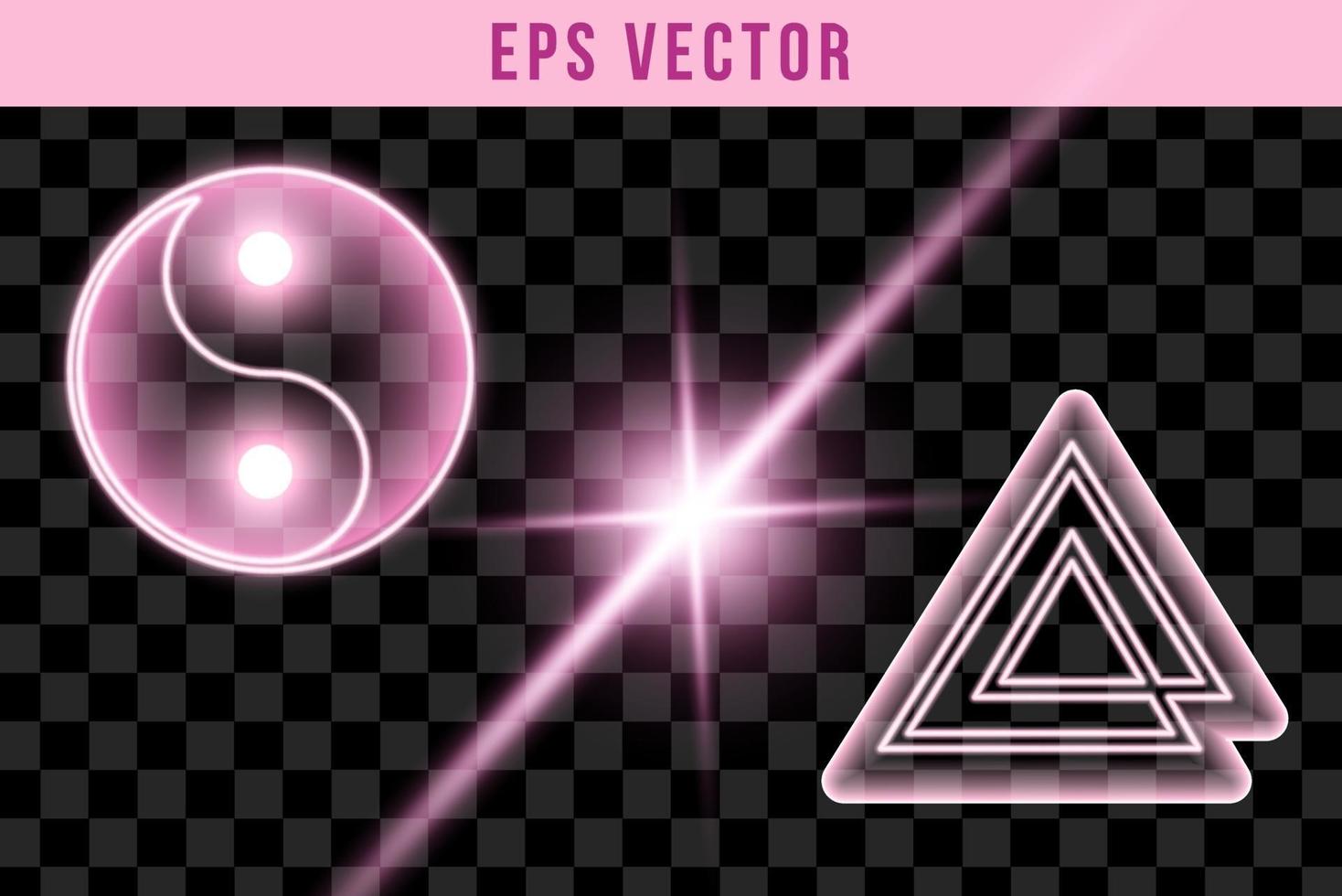 Set 3D shape purple shapes pink shine eps vector
