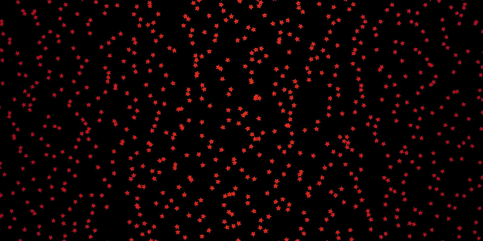plantilla de vector rojo oscuro con estrellas de neón.