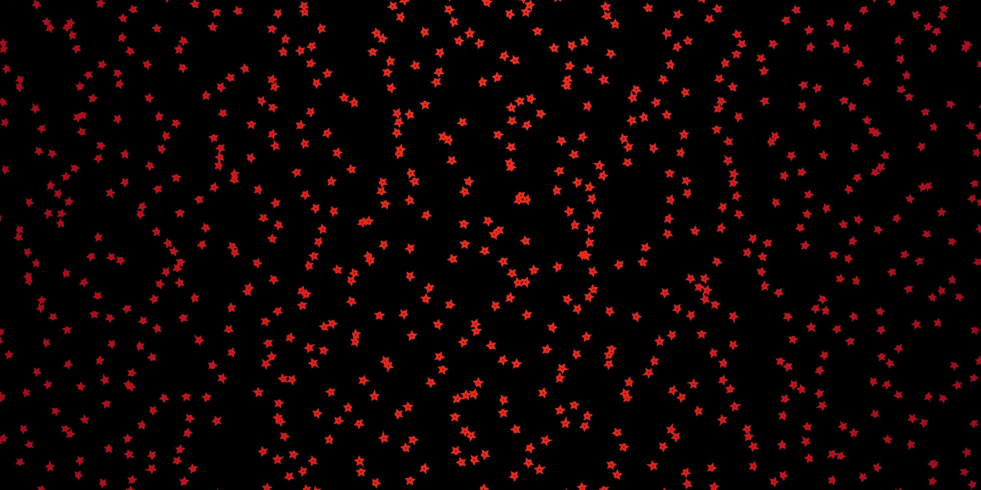 Dark Red vector template with neon stars.