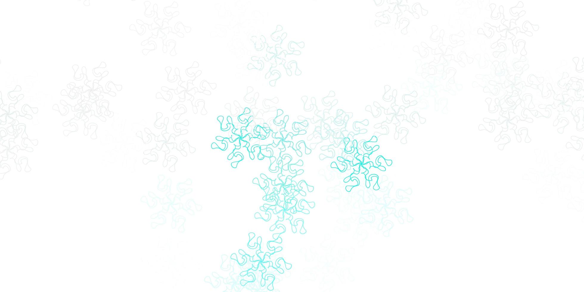 Light green vector doodle pattern with flowers.