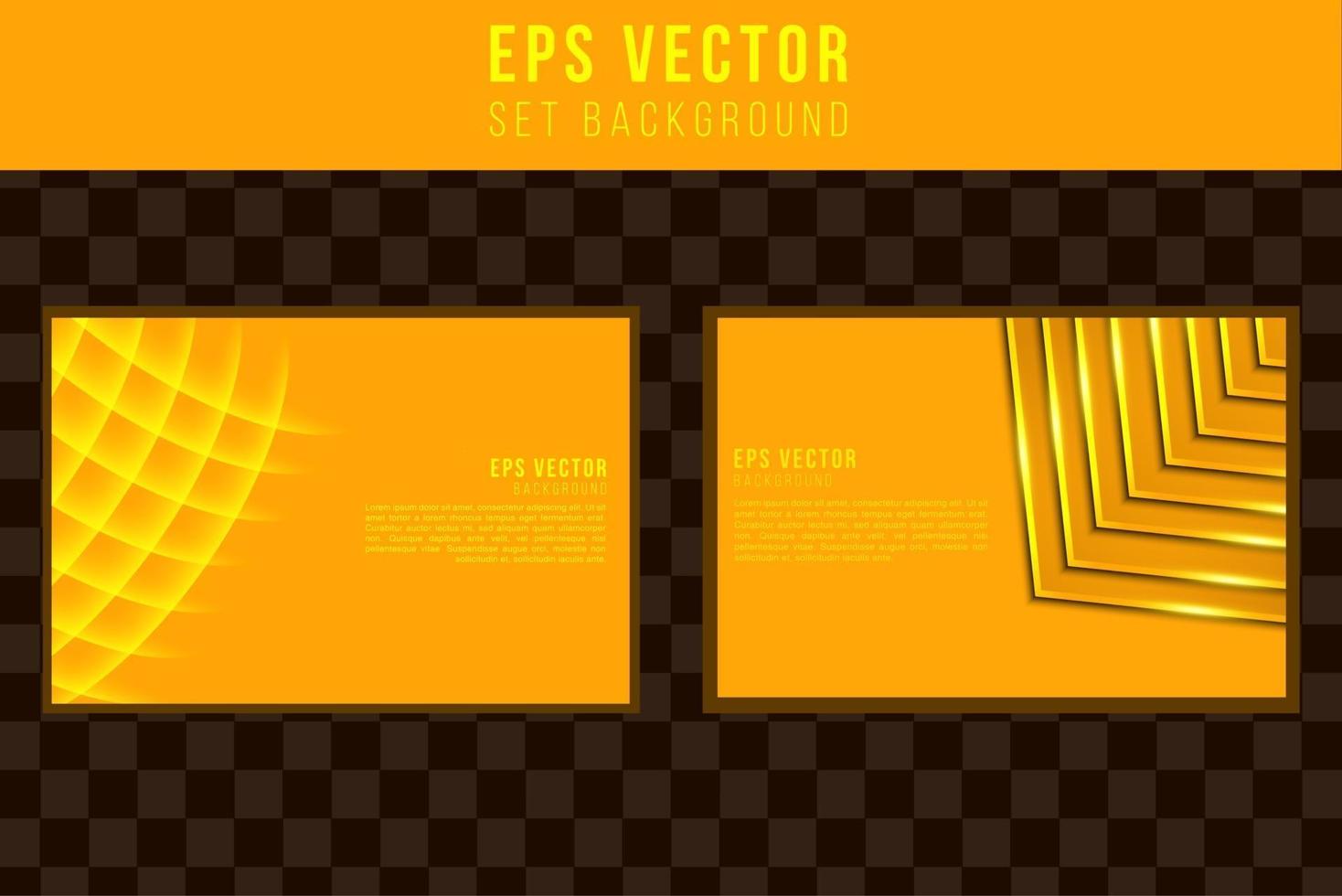 Set yellow background abstract orange monochrome editable design vector