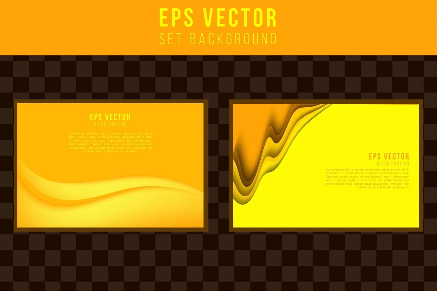 Set yellow background abstract orange monochrome editable design vector