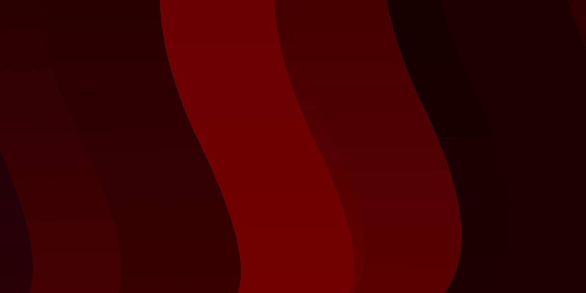 Dark Red vector background with curved lines.