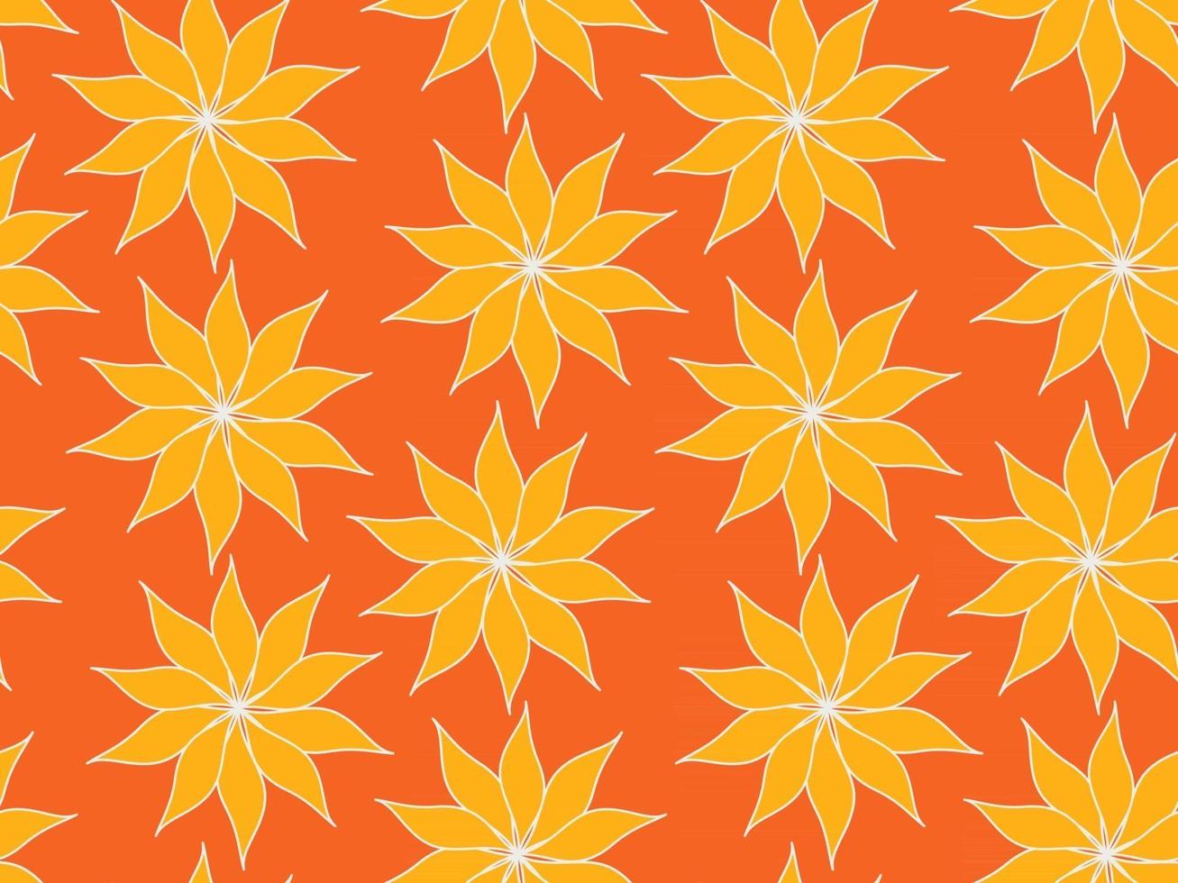 Seamless repeating pattern of flowers and plants. Decorative beautiful garden of wildflowers. Botanical leaves and floral pattern for design. Abstract minimalistic modern wallpaper. Vector background.