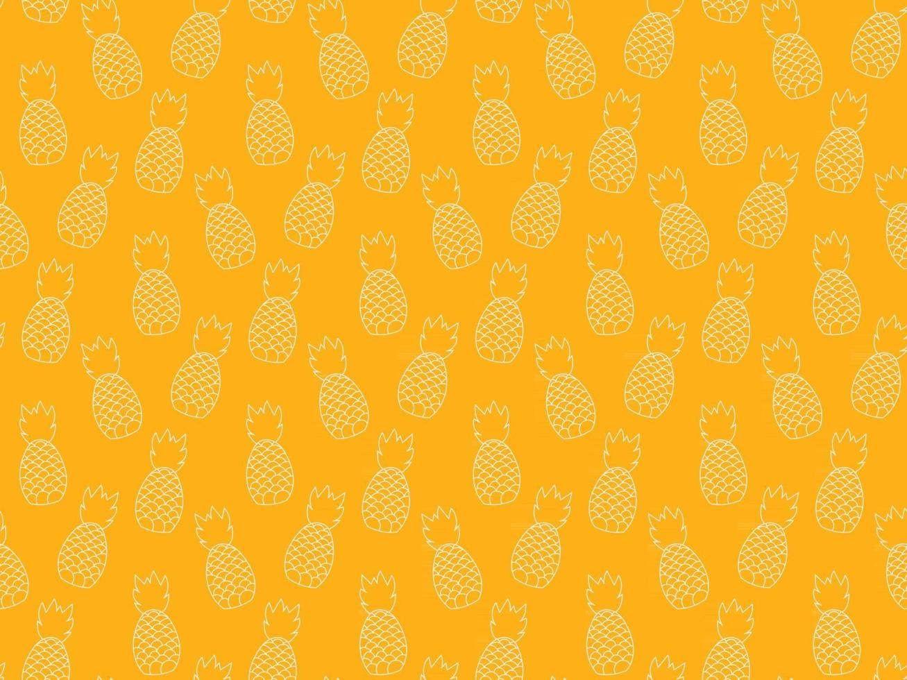 Seamless repeating pattern of pineapple plants. Fruit tropical pattern design. Abstract minimalistic modern wallpaper. Background vector illustration. Yellow and white.