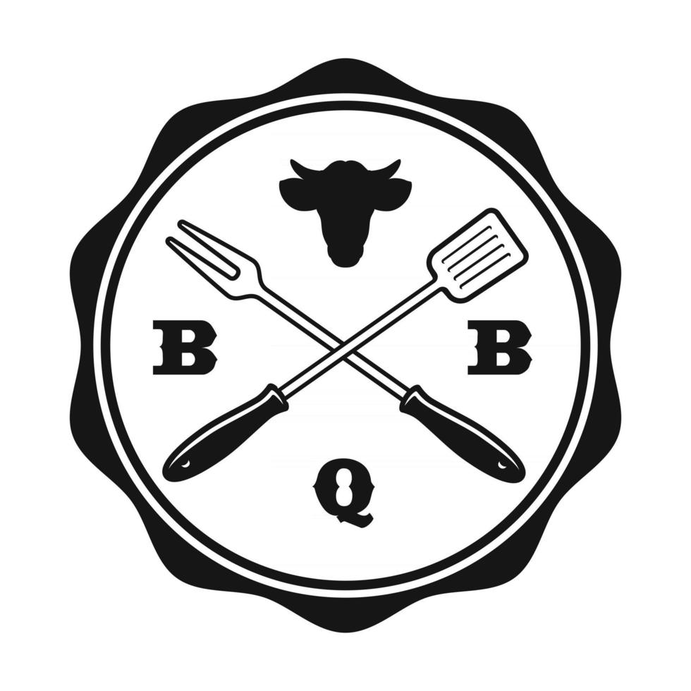 a vintage BBQ label vector