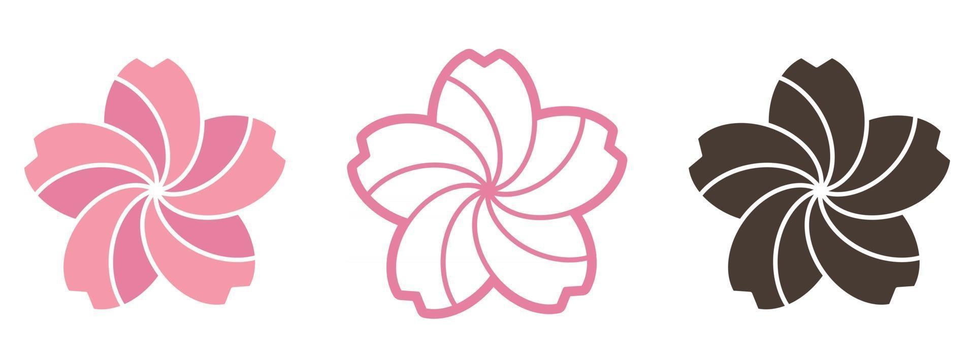 vector gráfico de contorno de flor de sakura