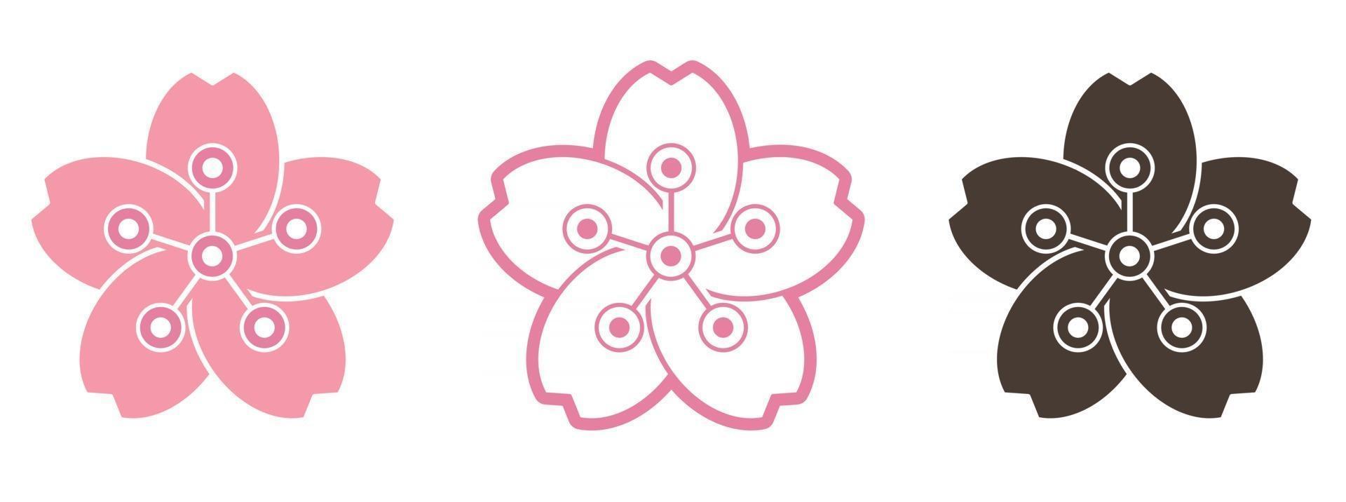 vector gráfico de contorno de flor de sakura