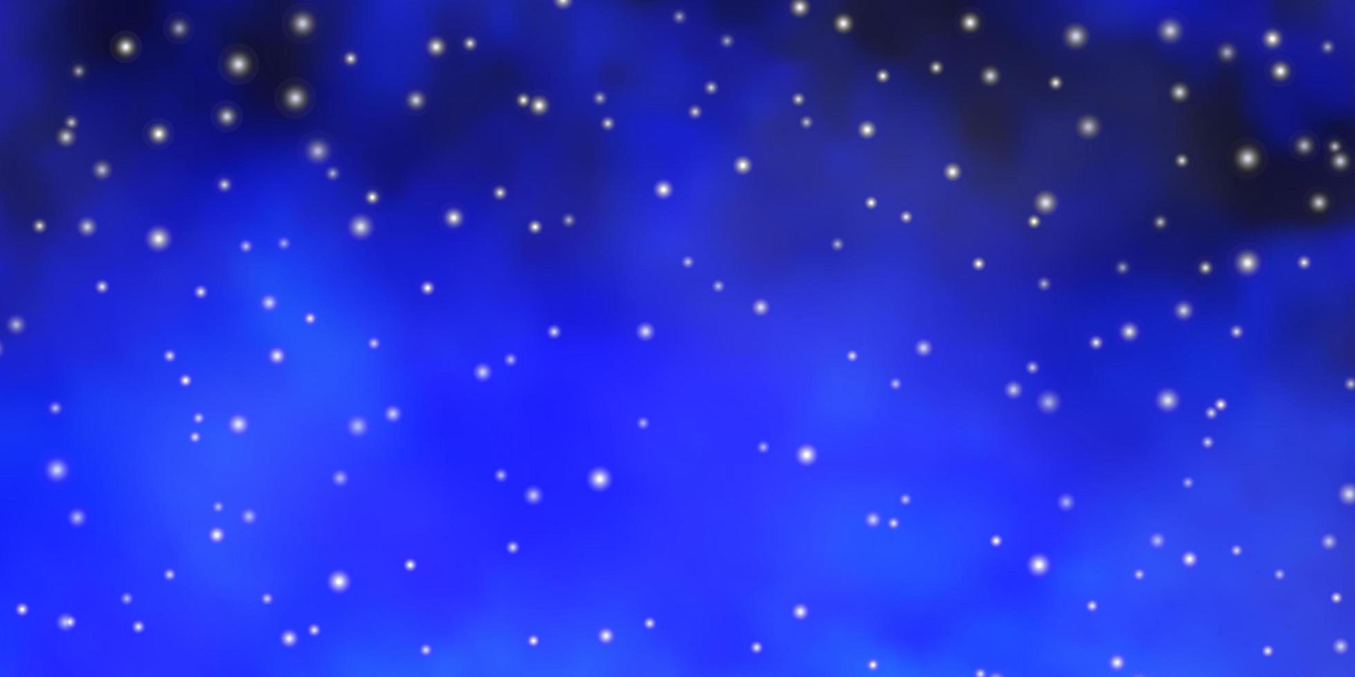 Dark BLUE vector background with small and big stars.