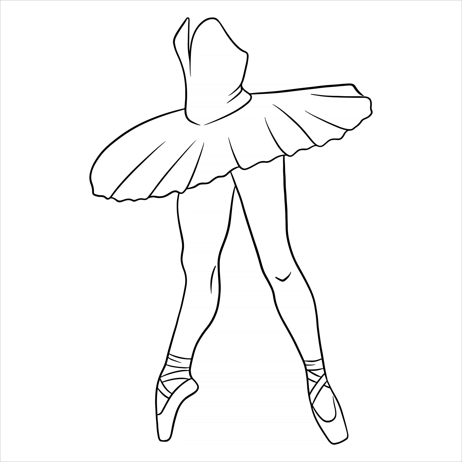 Bailarina con pierna levantada - Cristina Ilustraciones y diseño gráfico