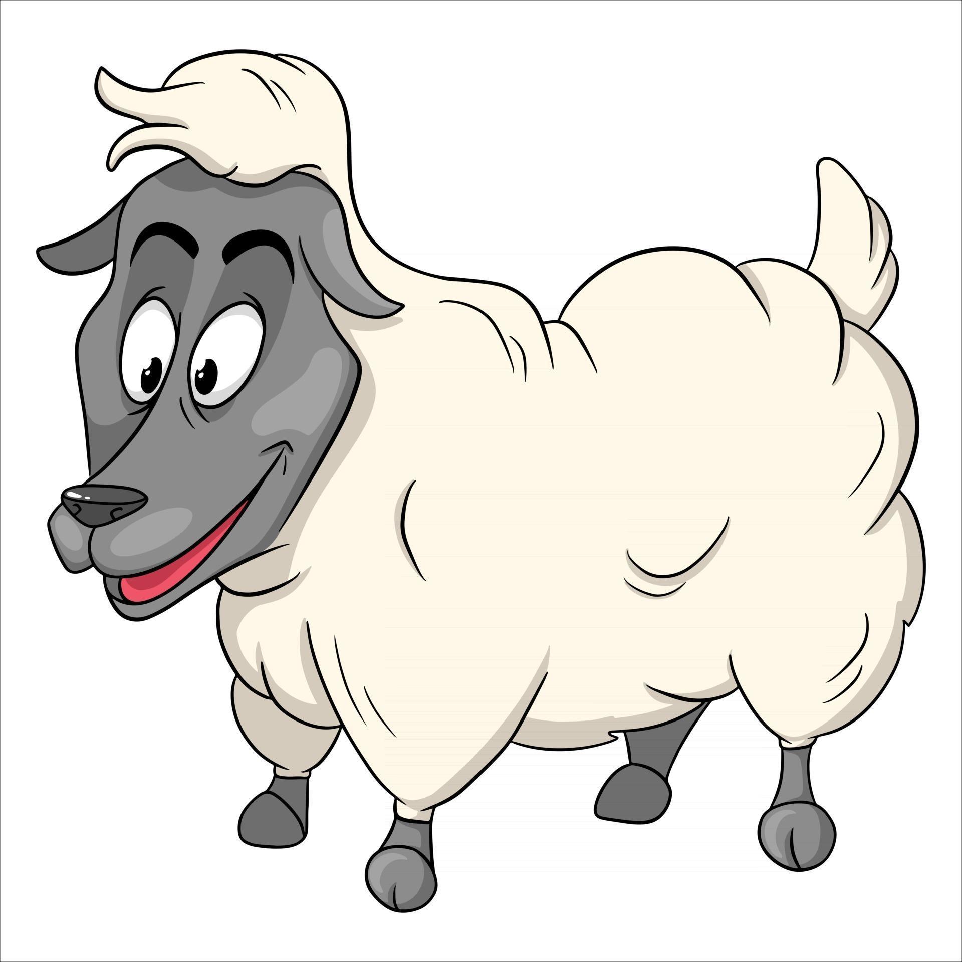 Animal character funny sheep in cartoon style 2937049 Vector Art at