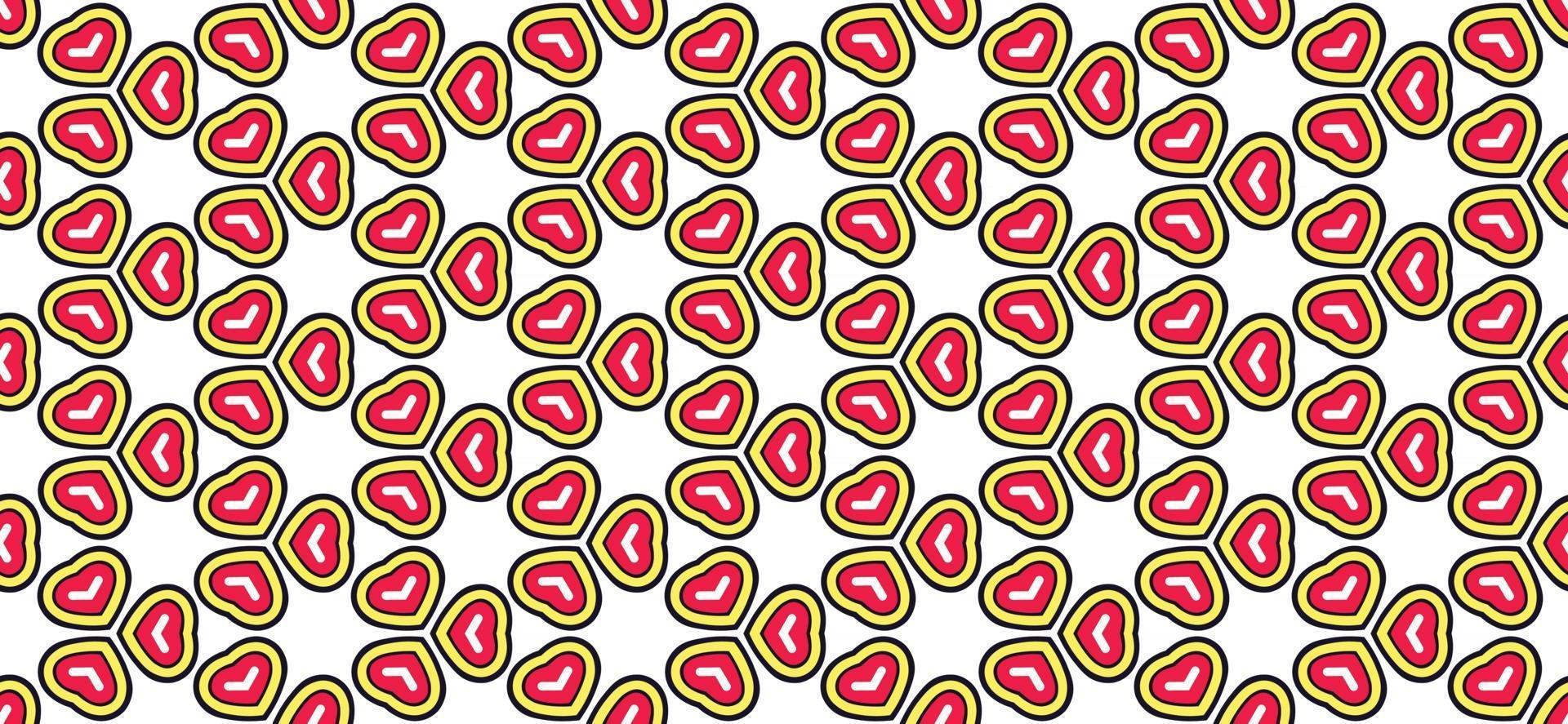 Hearts bright colors pattern background and wallpaper vector illustration