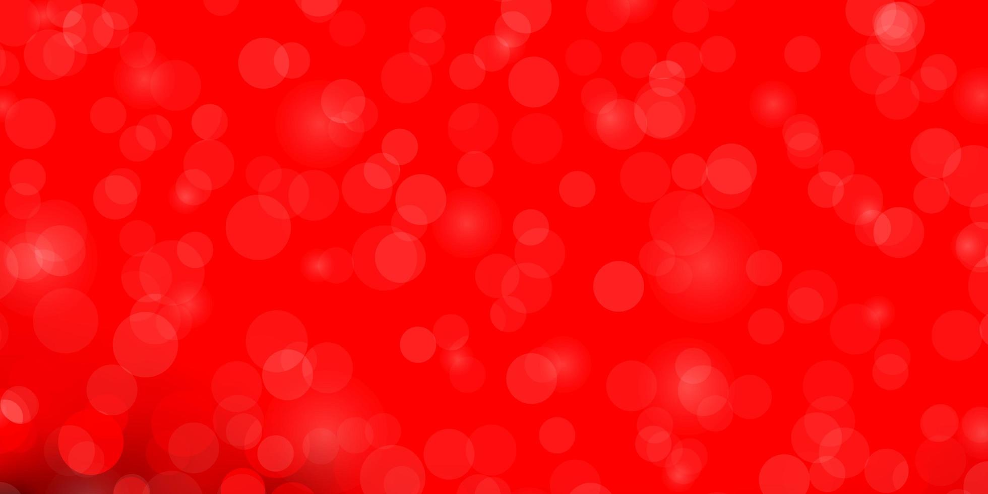 Fondo de vector rojo claro con círculos.