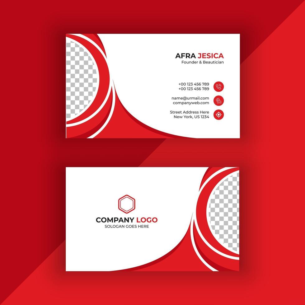 Business Card, Modern Business Card Template with Photo, Minimalist and Clean Business Card, Visiting Card vector