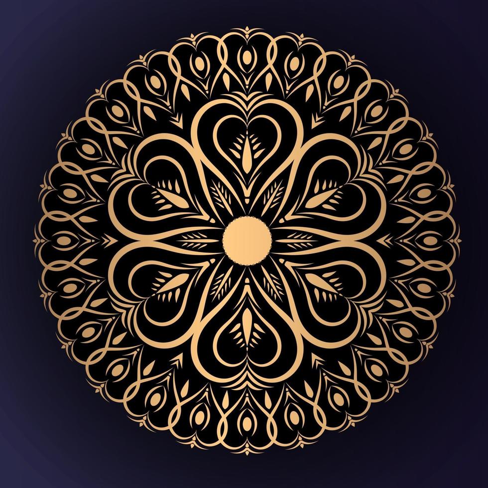 Fondo de diseño de mandala ornamental de lujo con color dorado vector