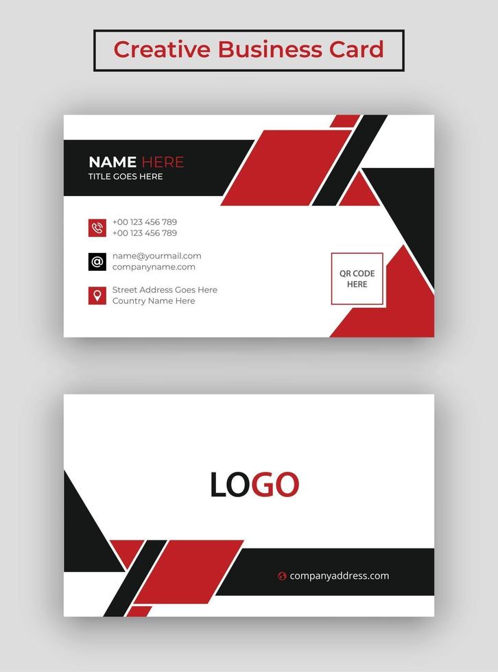 Business Card, Modern Business Card Template with Photo, Minimalist and Clean Business Card, Visiting Card vector