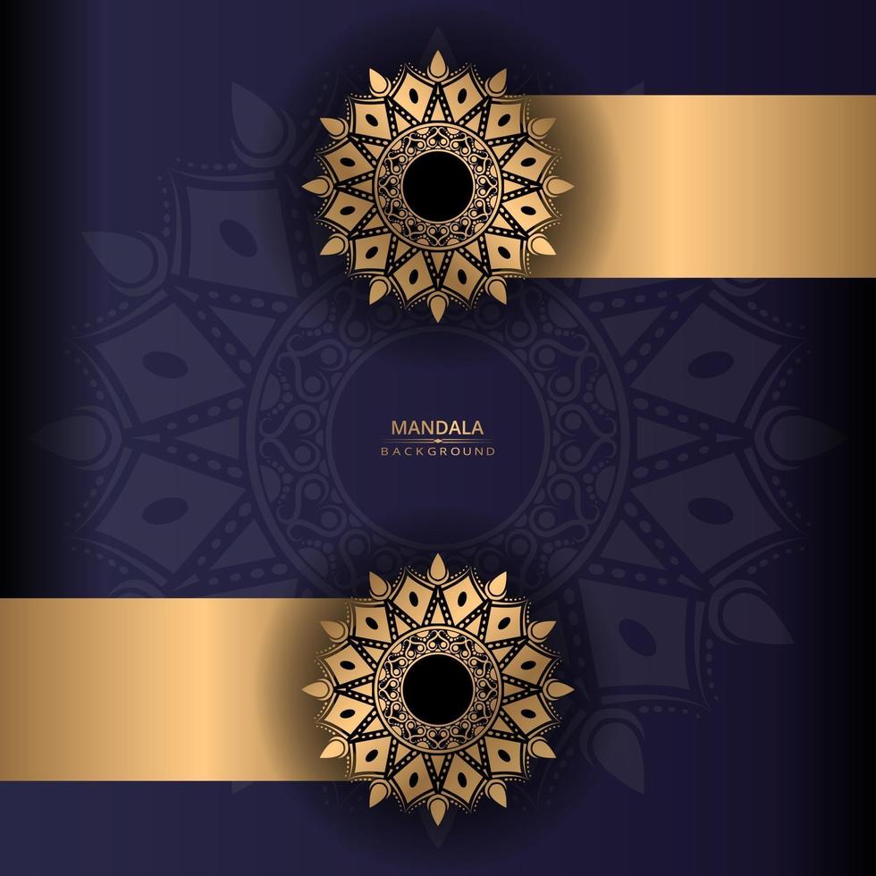 Luxury ornamental mandala design background with goldencolor vector