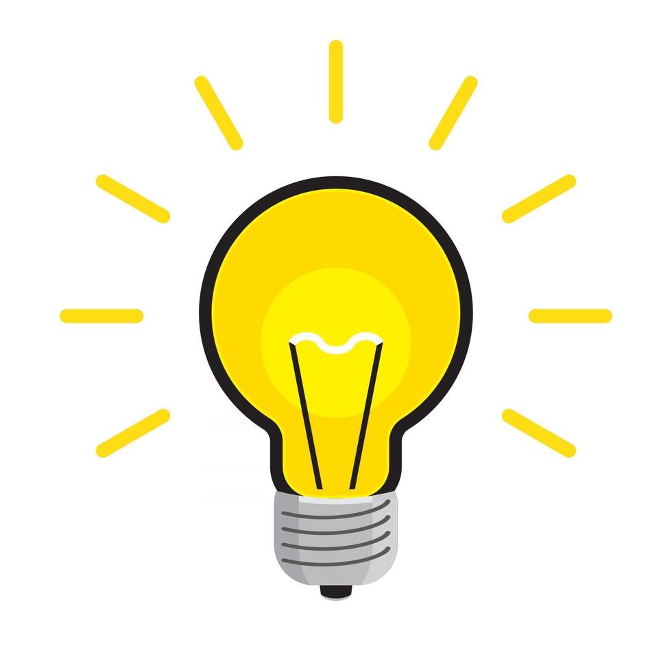 Bright Light Bulb Icon Isolated on White background vector
