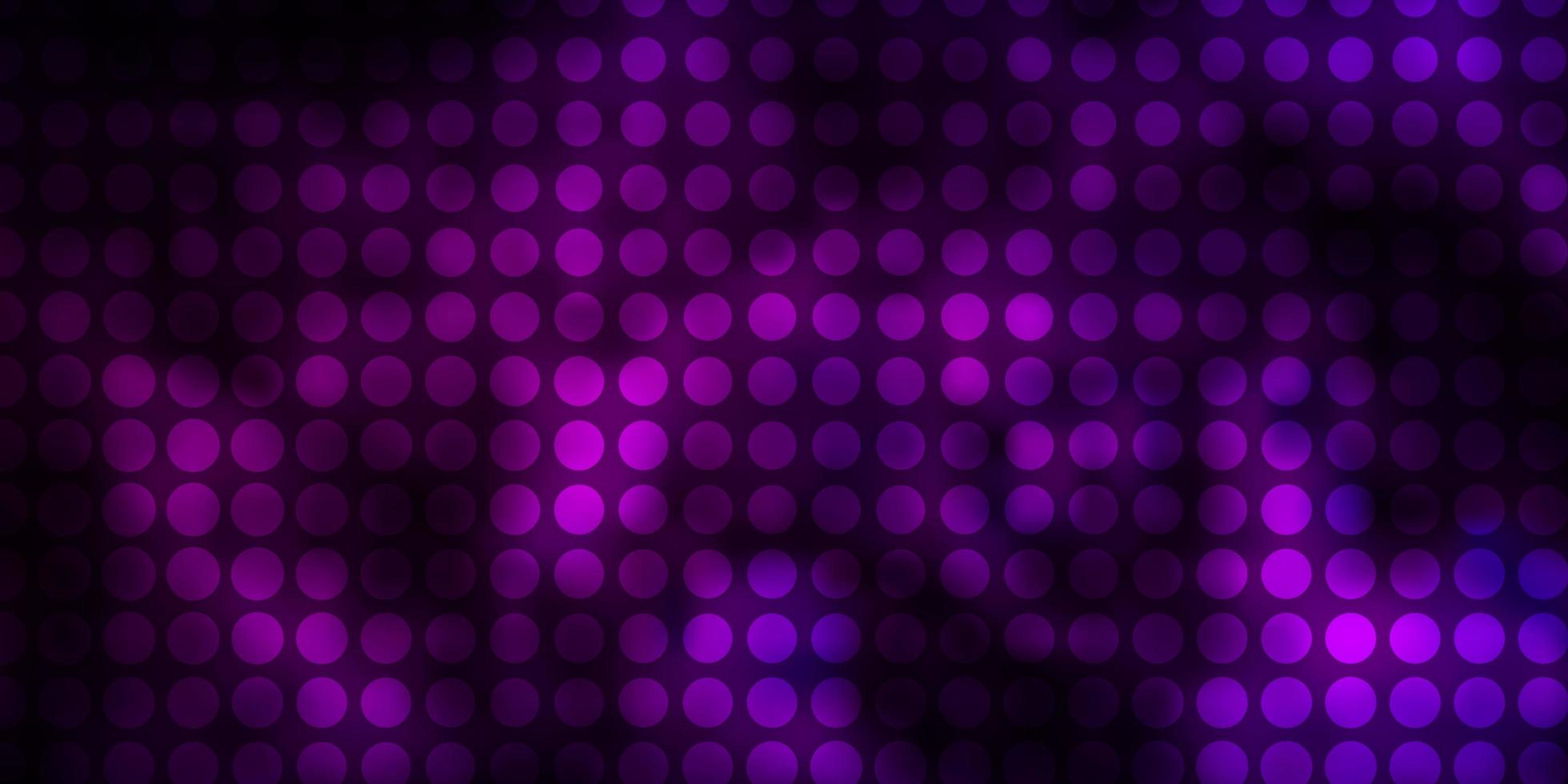 Dark Purple vector background with circles.