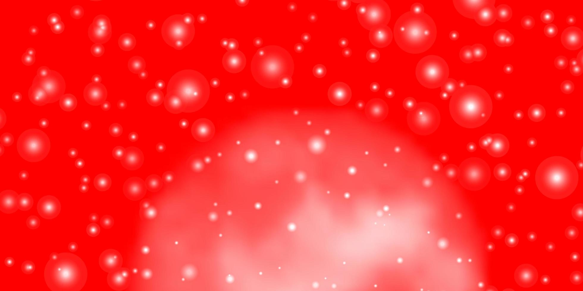 plantilla de vector rojo claro con estrellas de neón.