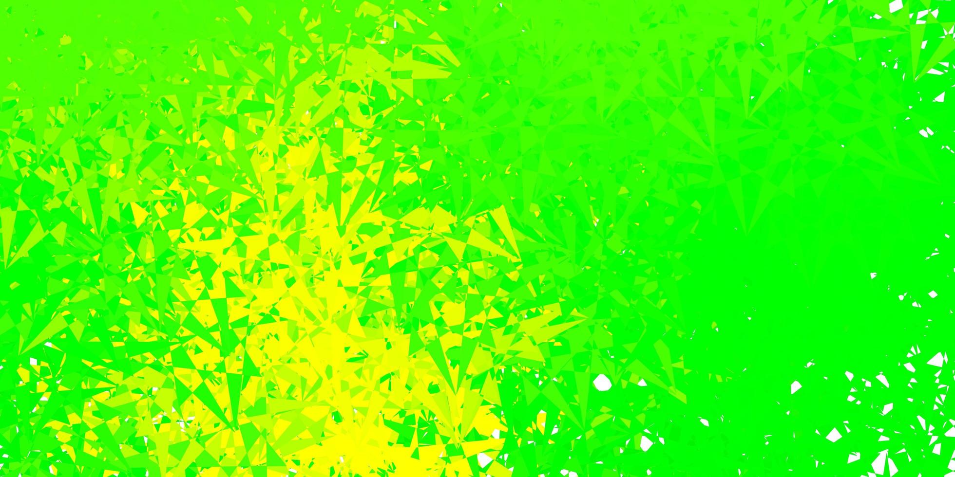 Fondo de vector verde claro, amarillo con triángulos.