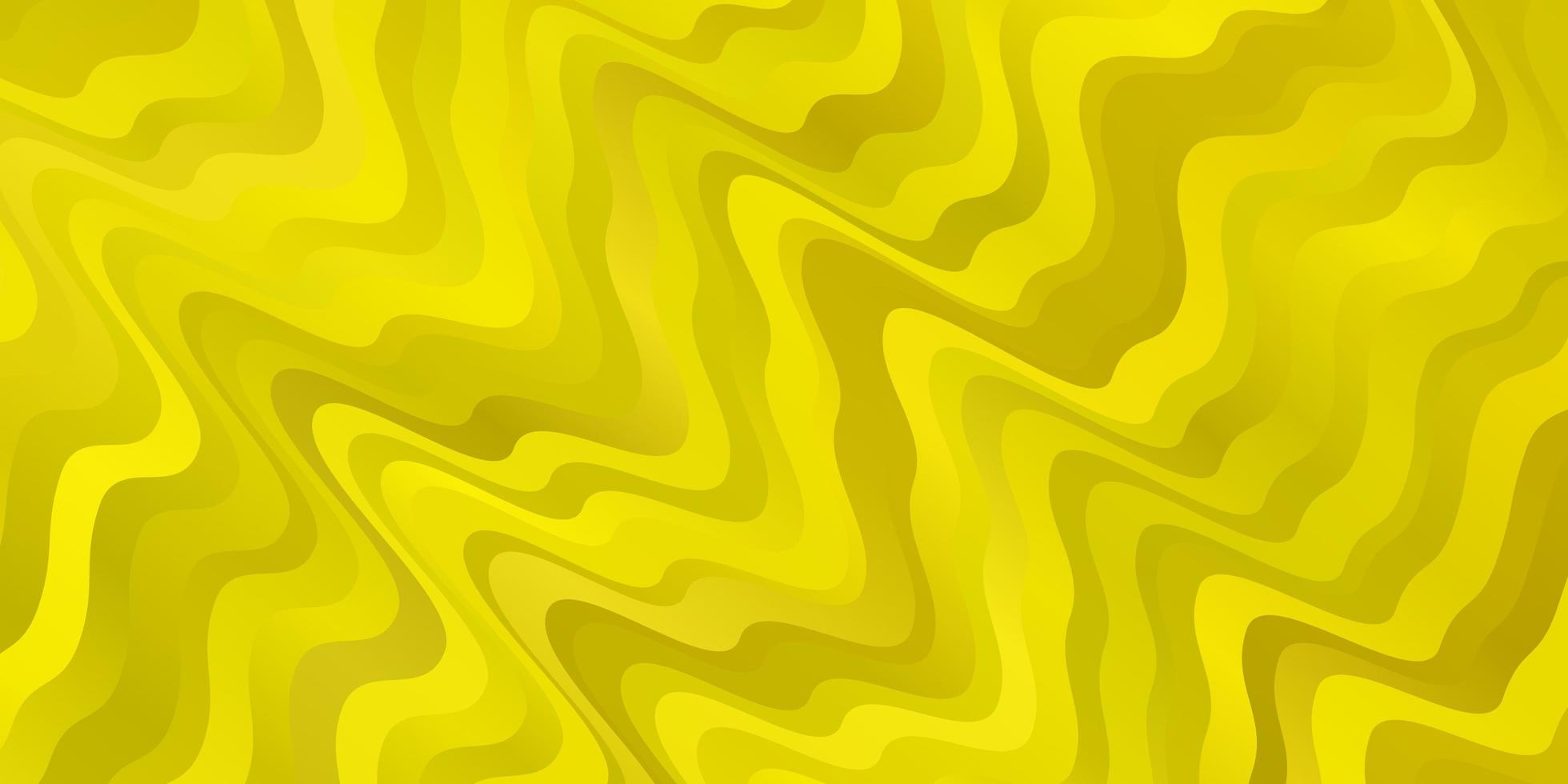 plantilla de vector amarillo claro con líneas torcidas.