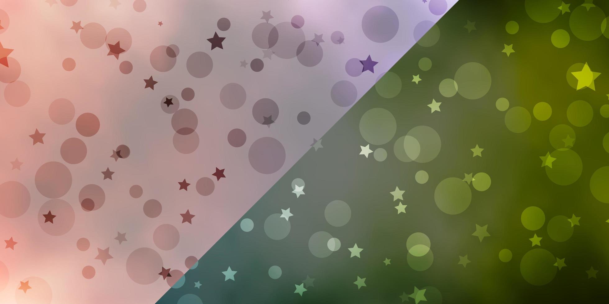 Vector layout with circles, stars.