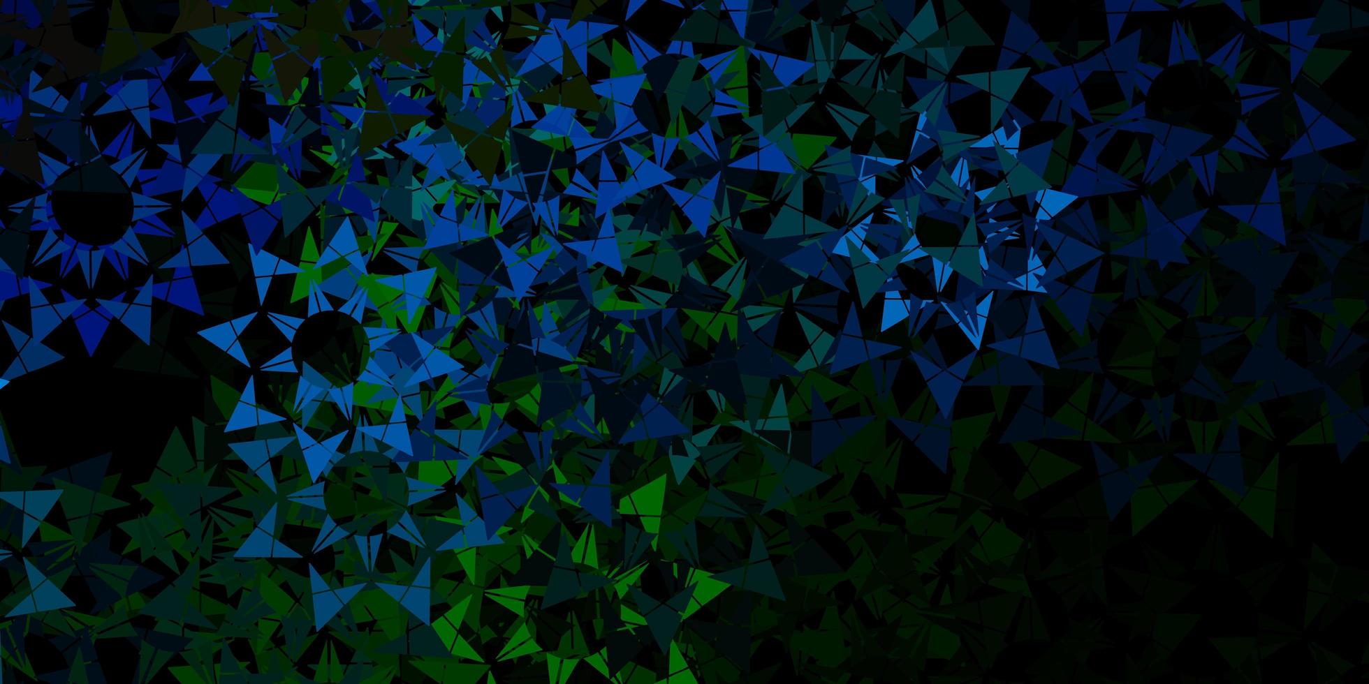 Dark blue vector backdrop with lines, triangles.