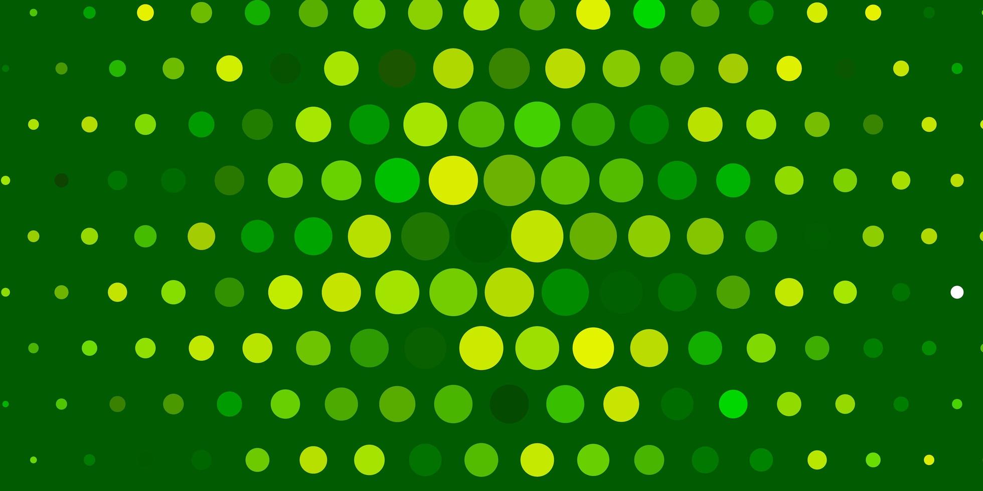 textura de vector verde claro, amarillo con círculos.