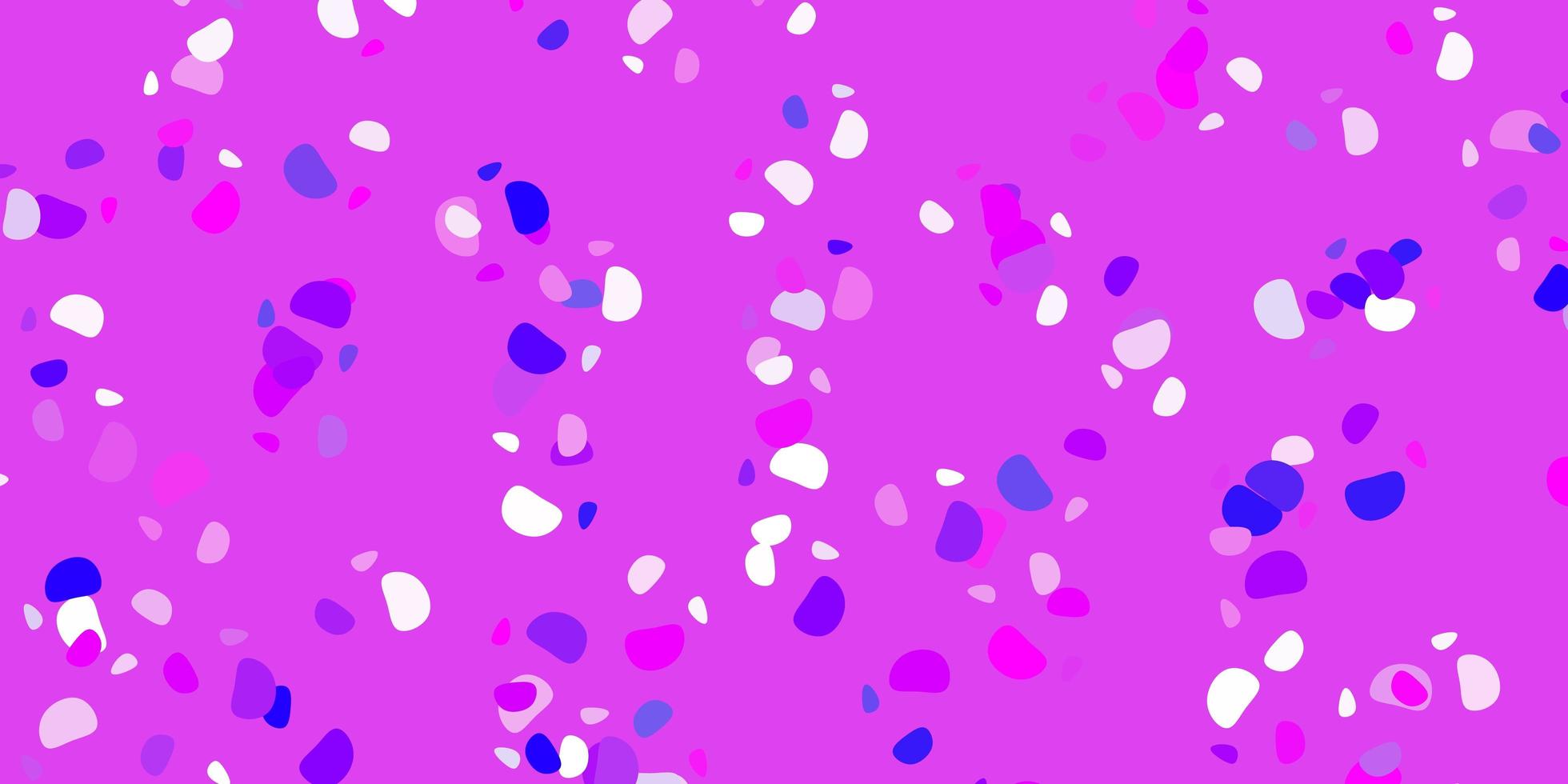 textura de vector violeta claro, rosa con formas de memphis.