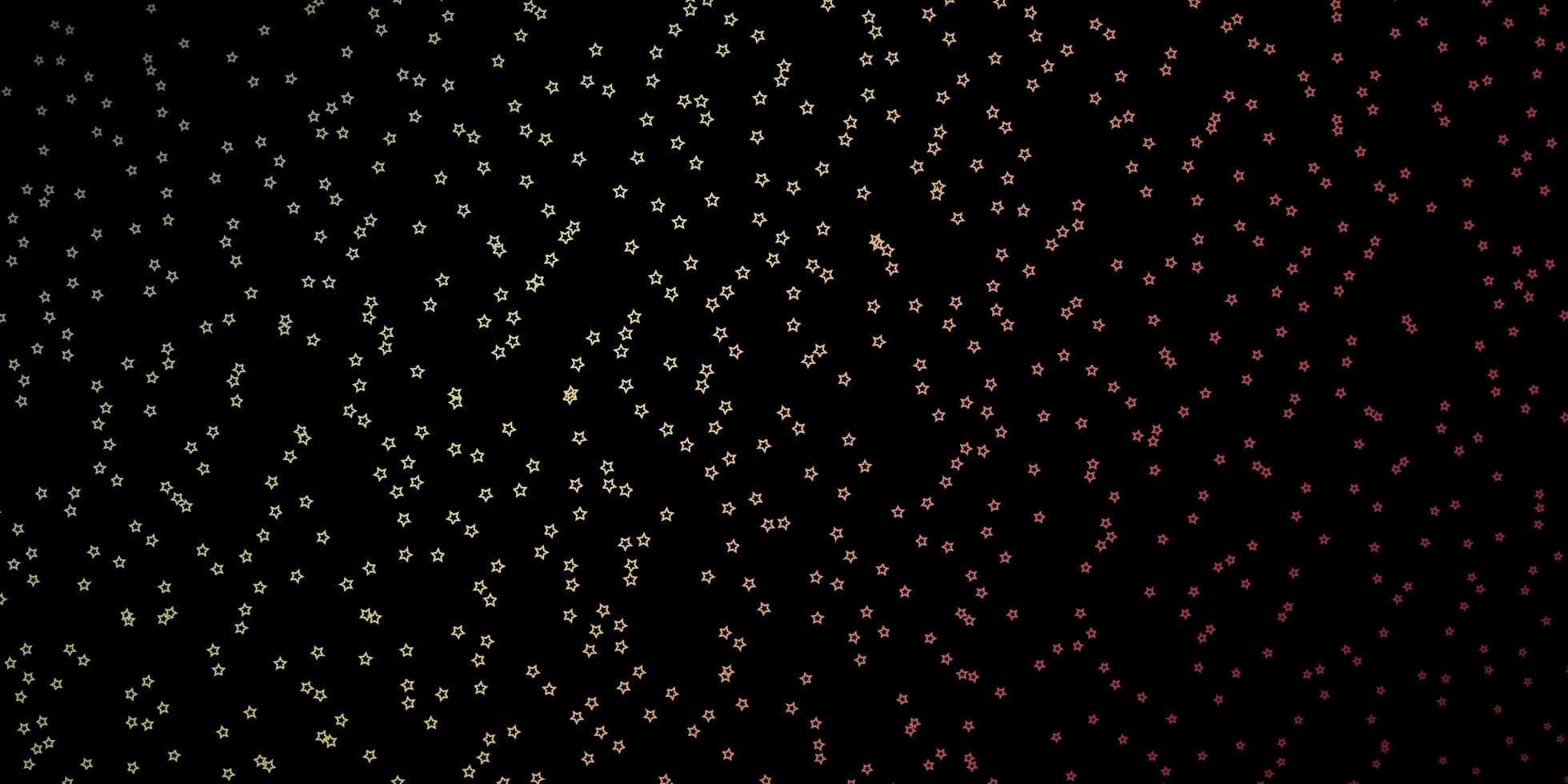 Dark Green, Red vector pattern with abstract stars.