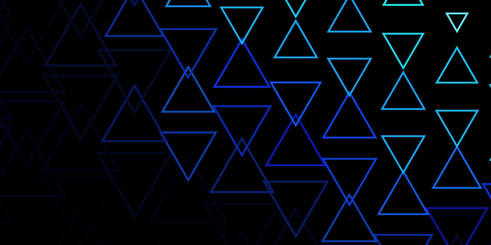 Dark BLUE vector background with lines, triangles.